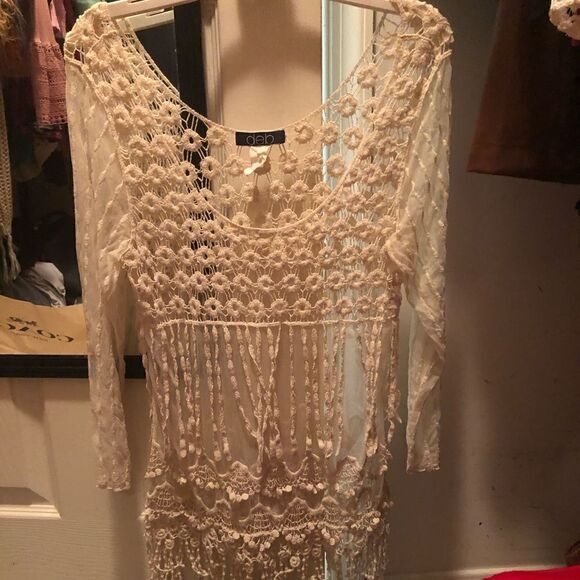 VINTAGE DEB BOHO SHEER WOMEN'S TOP SMALL/MEDIUM - Picture 1 of 4